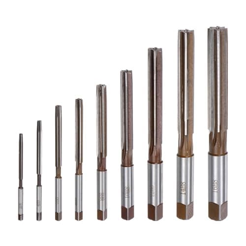 Image of sourcing map 9pcs Hand Reamers Set 3mm 4mm 5mm 6mm 8mm 10mm 12mm 14mm 16mm H8 Metric Alloy Steel Reamer Bit Straight Flutes Steel Cutting Tool for Metal Wood Hole Reaming