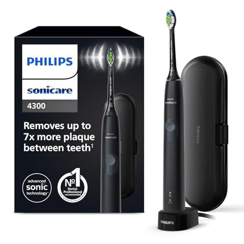 Image of Philips Sonicare ProtectiveClean 4300 Electric Toothbrush, Sonic Toothbrush with Two Intensity Levels, Pressure Sensor and Timer, Black, Model HX6800/87