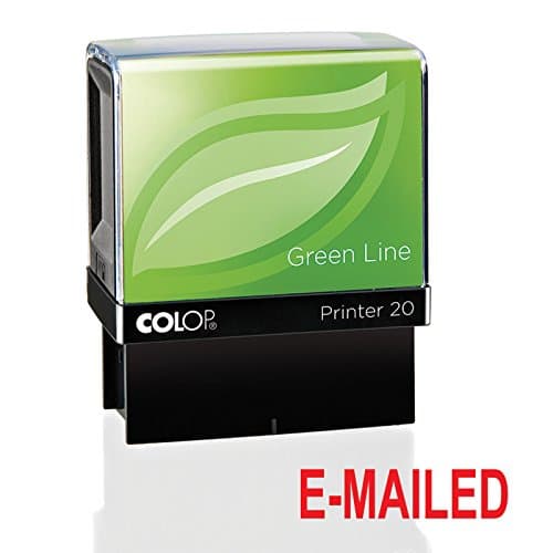 Image of Colop Green Line Word Stamp EMAILED Imprint 38x14mm Red