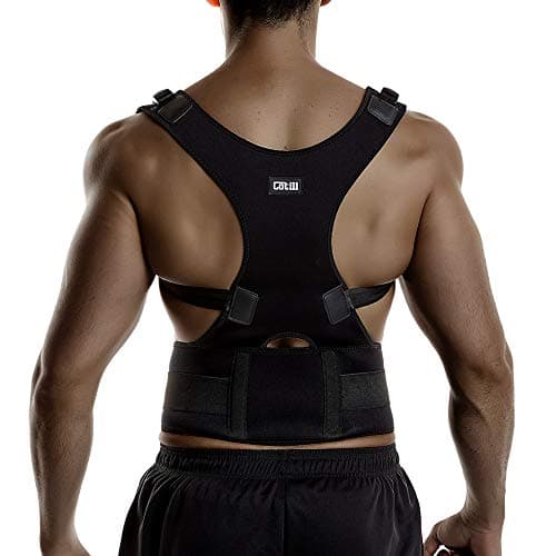 Image of Cotill Back Brace Posture Corrector Spinal Support for Women and Men, Lumbar Shoulder Posture Correction for Upper and Lower Back Support, Adjustable Neoprene Belt Strap for Relief Back Pain (M)