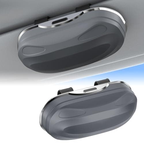 Image of GCZCC Car Sun Visor Sunglass Case ABS Glasses Storage Protective Box Eyeglasses Organizer Clip Universal Interior Accessories for Automotive SUV Sedan Truck-Grey