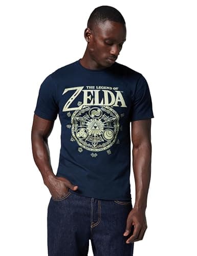 Image of Nintendo Men's Legend of Zelda Symbolic Circle T-Shirt, Navy Blue, 3XL