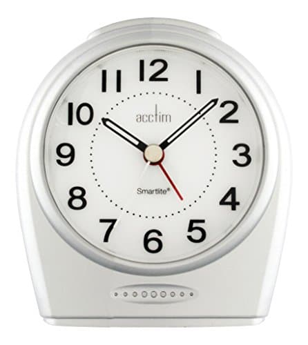 Image of Acctim 14937 Astoria Smartlite Non-Ticking Alarm Clock - Silver
