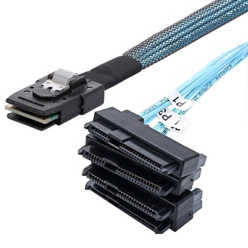 Image of CY Cable Internal Mini SAS 4X SFF-8087 36Pin Host to SAS Hard Disk SFF-8482 29Pin Target Fanout Cable with IDE Power 100cm