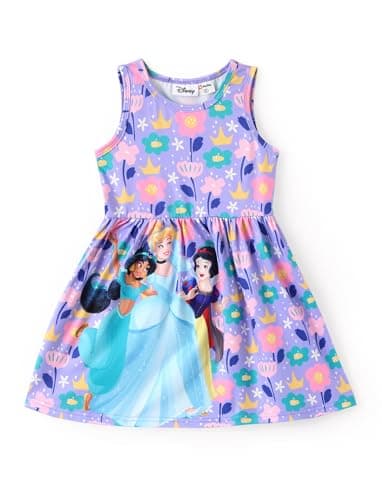 Image of Disney Princess Frozen Elsa Minnie Mouse Sleeveless Baby Summer Dress, Purple, 3-4 Years