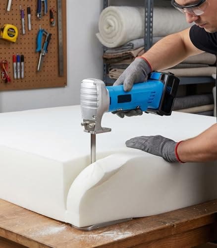 Image of ZHIGUANYUN Brushless Motor Foam Rubber Cutter, Professional Electric Sponge Saw for Upholstery Foam & Rubber Cushion 20CM/8in