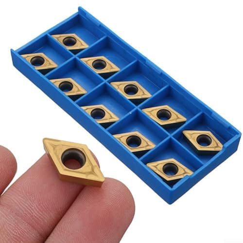 Image of 10pcs Carbide Inserts, DCMT32.51 Carbide Inserts CNC Lathe Cutting Tool DCMT11T308 Turning Blades with Storage Box