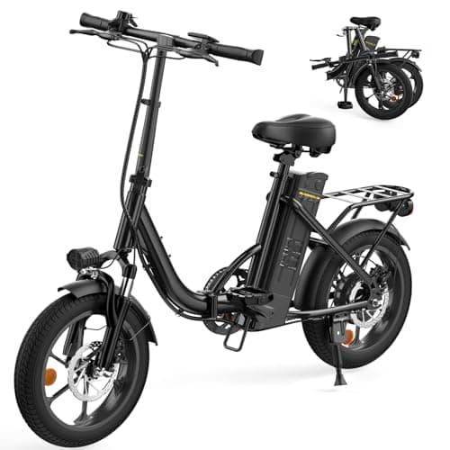 Image of 16 Inch Electric Bike Adults, Folding Electric Bicycle, 36V 10.4Ah Removable Battery, 60KM Max Range, LCD Display, 3 Speed Levels, Front Shock Suspension, 120KG Capacity, Foldable E-bike for Adults