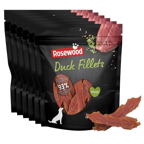 Image of Rosewood Large Duck Fillets for Dogs – Real Meat Treats, Grain-Free, High Protein, No Added Sugar, No Artificial Colours or Flavours, Rawhide Free (Case of 6 x 320g)