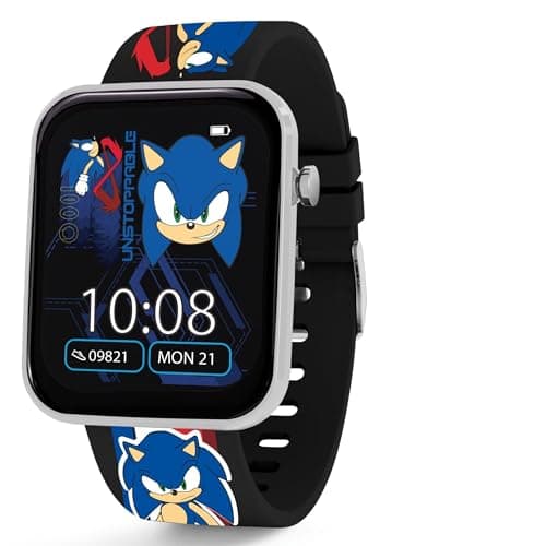 Image of SONIC Sega The Hedgehog Black Printed Strap Smart Watch SNC4488MARG