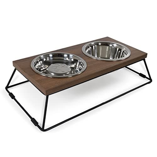 Image of Rosewood Wooden Double Diner Slow Feeder, Pet Feeder, 46cm X 25cm