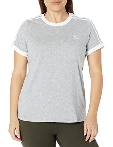 Image of adidas Originals,womens,3-Stripes Tee,Medium Grey Heather,X-Small