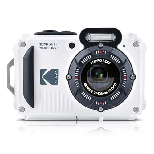 Image of KODAK Pixpro WPZ2 - 16M Pixel Compact Digital Camera, Waterproof to 15m, Shockproof, 720p Video, 2.7" LCD Screen - Li-ion Battery, White