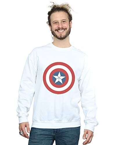 Image of Marvel Men's Captain America Civil War Shield Sweatshirt White X-Large