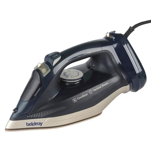 Image of Beldray Cordless Glide Steam Iron – Use Corded Or Cordless, 2600W, Ceramic Soleplate, 320ml Water Tank, Water Spray Function & Self Clean, Vertical 120g/min Steam Shot, Variable Temperature Control