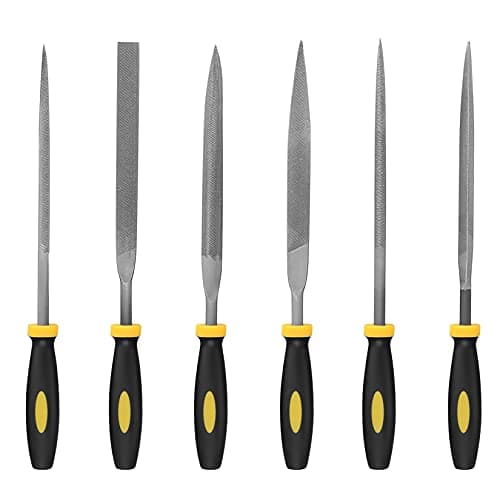 Image of Metal File Set, 6 Pcs Small Needle File Set, Metal Wood Rasps Files Tool Sets, Carbon Steel File Kit with Handle for Metal, Wood, Glass, Plastic, Leather, Jewelry