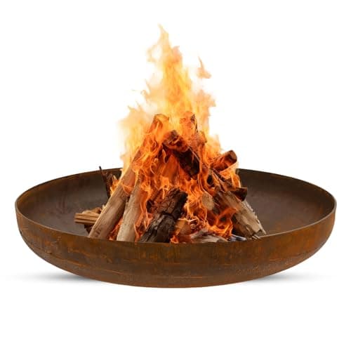 Image of BonFeu BonBowl fire bowl 80 cm - fire bowls for the garden - fire pit outdoor - fire bowl with opt. grill grate made corten steel - fire basket for the garden - 80x80x100cm