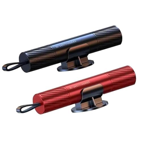 Image of ACEBON 2 Pcs Emergency Car Window Breaker, 2-in-1 Safety Hammer and Seat Belt Cutter, Car Escape Tool for All Vehicles (Black & Red)