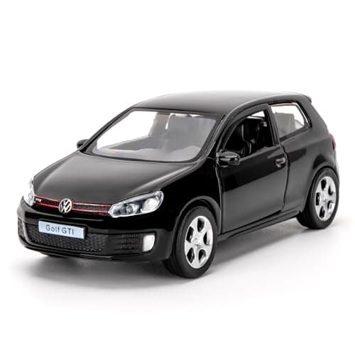 Image of RMZ City Volkswagen Golf GTI Car Model, 1/36 Scale Casting Zinc Alloy Toy Car for Kids, Pull Back Vehicles for Toddlers Kids Boys Girls Gift (Black)