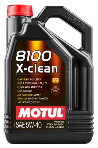 Image of Motul 102051 | Motul 8100 X-clean 100% Synthetic Lubricant for Petrol & Diesel Vehicles | Fully Synthetic | Viscosity SAE J 300, 5W-40 | 5 Litres