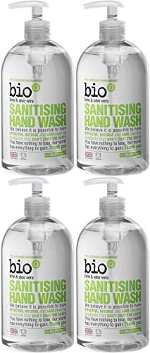 Image of (4 PACK) - Bio-D - Sanitising Hand Wash Lime/Aloe | 500ml | 4 PACK BUNDLE