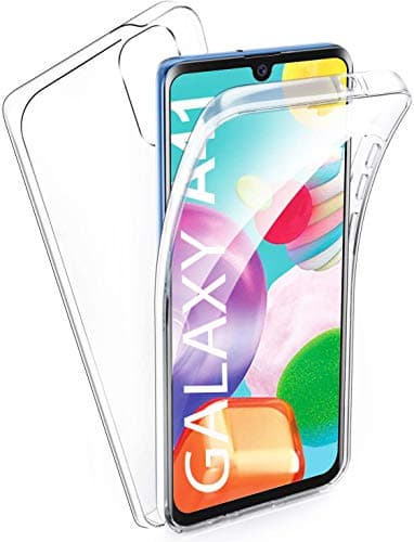 Image of Galaxy A41 Front and Back Case, Galaxy A41 Case, Crystal Clear Transparent [ Flexible Fitting ] Slim Shockproof 360° Front and Back Full Body TPU PC Gel Case Cover For Samsung Galaxy A41 (Clear)