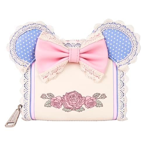 Image of Loungefly Disney Minnie Floral and Lace Ears Zip Around Wallet