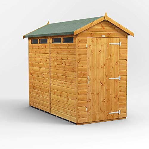 Image of Powersheds High Grade Premium Apex Garden Wooden Shed with Security Features, PVC Window Sills, Door & Window Flexibility, made from Extra Thick Timber & Toughened Glass