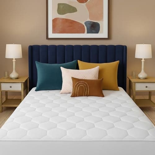 Image of CASABLOOM Luxury Single Mattress Protector – Quilted, Noiseless, Deep Fit 30cm – Hypoallergenic & Ultra Soft Microfiber Mattress Protector for Single Beds (White, 90x190cm)
