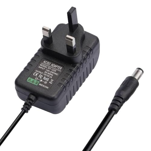 Image of 12V 2A Power Supply Adapter, AC 100-240V to DC 12V Power Supply Adapter, 24W Wall Charger Replacement 5.5mm x 2.1mm Jack with 2.95ft/90cm Lead for CCTV Camera, ADSL Cats, LED Strip Lights,Router etc