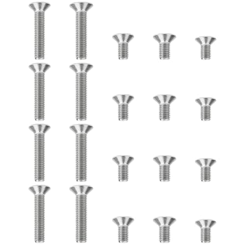 Image of UPVC Door & Window Repair Screw Kit – 20pcs M3.5, M4, M5 Stainless Steel Flat Head Screws – 8mm & 20mm Grub Screws for Latch Keep Plates, Gearboxes, Handle Fixing