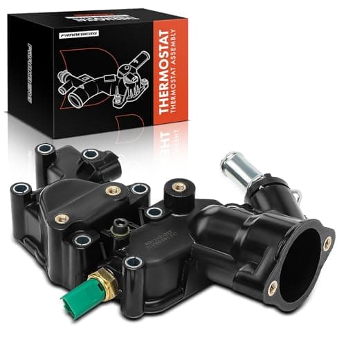 Image of Frankberg Engine Coolant thermostat Housing thermostatHousing 103°C Compatible with C3 II SC 1.1L 1.4L 2009-2016 206 SW 2E/K 1.1L 1.4L 2002-2007 C3 II SC 1.1L 1.4L 2009-2016 Replace# 9654775080