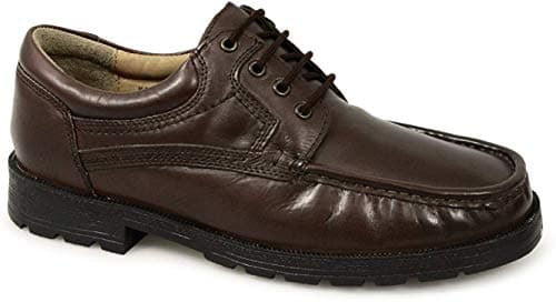 Image of Mens Brown Softie Leather 4 Eye Apron Gibson Shoe - Brown - size UK Mens Size 9