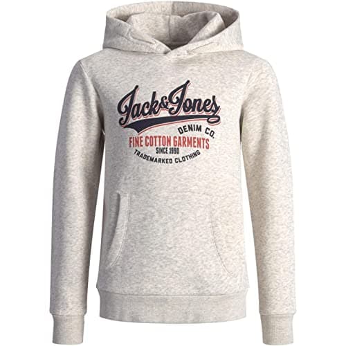 Image of JACK & JONES Junior Logo Sweat Hoodie, White melange, 128