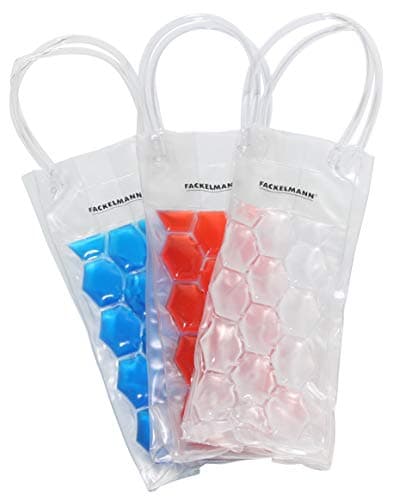 Image of Fackelmann Bottle Cooler, Cooler Bag, Plastic with Handles, 2x12x38cm, Red or Blue