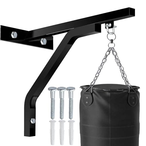 Image of Senshi Japan Wall Mounted Punch Bag Bracket With Pull Up Bar, One piece design holds up to 500 KG, Outdoor Chin Up Bar Punch Bag Hanger For Outside & Boxing Gyms (Bracket Only)