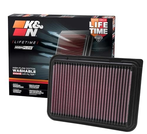 Image of K&N Engine Air Filter: High Performance Premium Washable Replacement Filter: Compatible with 2002-2019 Toyota (Auris, Avensis, Corolla, Vitz, Yaris, Verso, Probox, Ractis,Wish, Alion, Premio) 33-2360