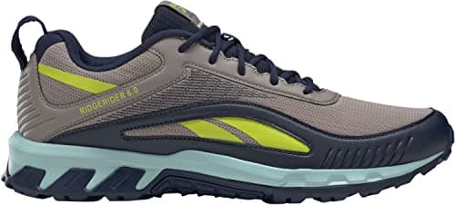 Image of Reebok Women's Ridgerider 6.0 Hiking Shoe, Boulder Grey/Acid Yellow/Vector Navy, 8 UK