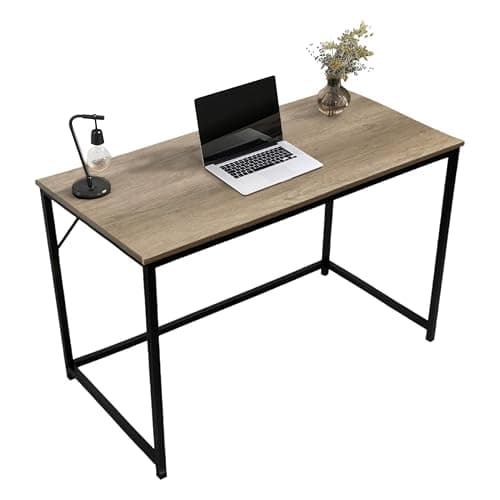 Image of Direct Online Houseware Computer Desk 100 x 50 cm Office Desk for Home Office, Spacious Workstation for Study or Gaming Easy Assembly Rustic Desk Light Brown