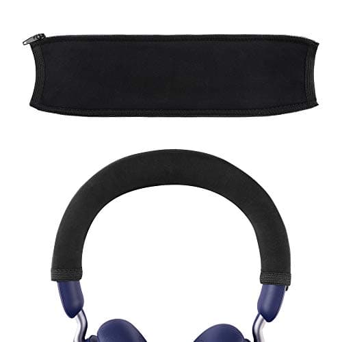 Image of Geekria Flex Fabric Headband Cover Compatible with Jabra Elite 45h, Evolve2 65 UC, Evolve2 40 UC Headphones, Replacement Repair Part, Sweat Cover (Black)