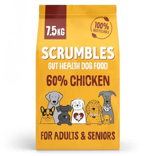Image of Scrumbles Natural Dry Dog Food, Gluten Free Recipe With Fresh Chicken, For Adults And Senior Breeds, 7.5Kg Bag