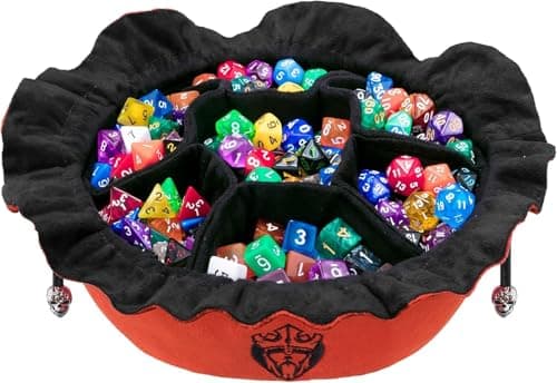 Image of CardKingPro Immense Dice Bags with Pockets - Burnt Orange - Capacity 150+ Dice - Great Organizer for Dice Hoarders, Perfect for Dungeons and Dragons [Patented Design]