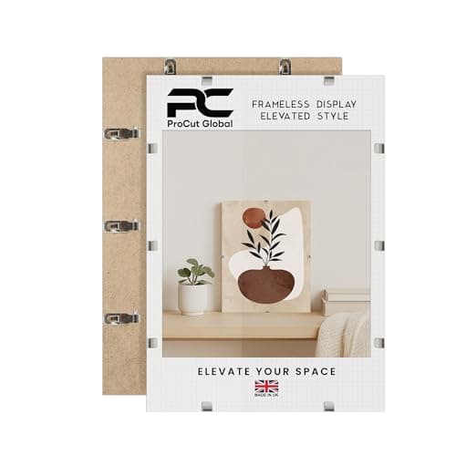 Image of Procut Global A2 Clip Frames – Frameless Perspex Wall-Mount Display for Posters, Pictures, Photos & Certificates – Lightweight & Shatterproof – Sizes A6 to A0 & 4x4 to 100x90cm Available