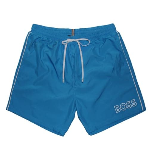 Image of BOSS Hugo Men's Quick-Dry Swim Short Size S-XXL New Logo Starfish BM (UK, Alpha, M, Regular, Regular, Turquoise/Aqua)