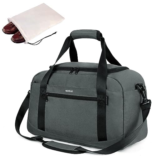 Image of ECOHUB Cabin Bag 40x20x25 for Ryanair Under Seat Flight Bag Recycled PET Eco Friendly Travel Holdall Hand Luggage, Carry On Duffel Bag for Women Men, Patented (Grey)