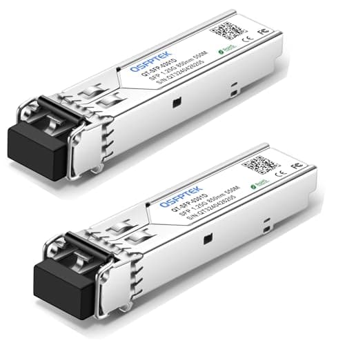 Image of QSFPTEK 2Pack 1000Base-SX Transceiver MMF 850nm,550m,DOM, Gigabit Multimode SFP to LC Module, Mini-GBIC for Cisco GLC-SX-MMD, Meraki MA-SFP-1GB-SX, Mikrotik, Supermicro, Ubiquiti