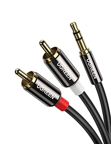 Image of UGREEN 3.5mm to RCA Cable, Male to Aux Adapter, HiFi Sound Headphone Jack Adapter, Metal Shell Y Splitter, Aux Cord, 1/8 to RCA Connector for Phone, Speaker, MP3, Tablet, HDTV 3M