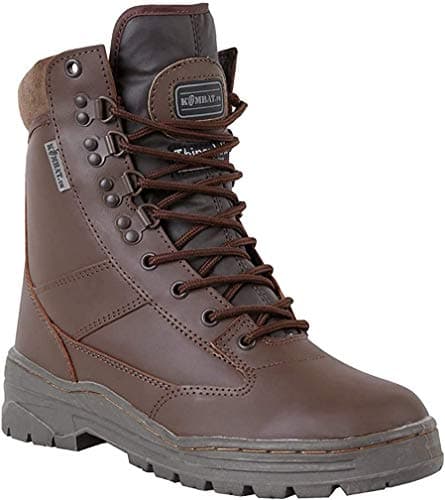 Image of Kombat UK Men's All Leather Patrol Boots, MOD Brown, 9 UK (43 EU)