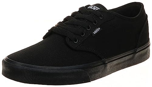 Image of Vans Mens Size 10, Atwood Sneaker Triple Black Canvas Lace Up Shoes, Low Top Men's Trainers, Lightweight Old Skool Sneakers Skate Shoes (10 UK)