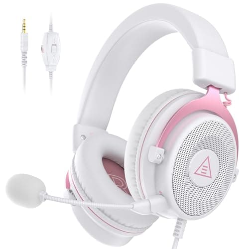 Image of EKSA E900 Wired Gaming Headset for Xbox One - PC Headset with Detachable Noise Cancelling Microphone, 3D Stereo Sound 50mm Driver- Gaming Headphones for Xbox S/X, PS4 PS5, Switch, Laptop (Pink)